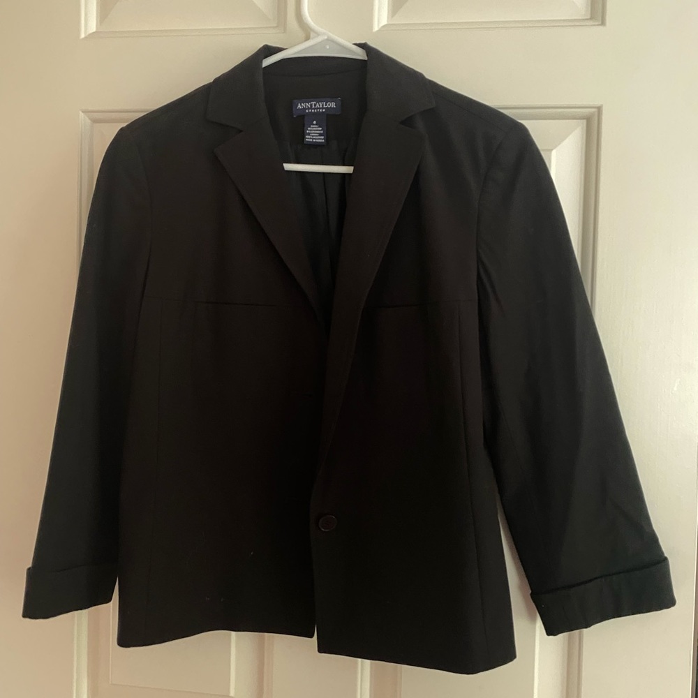 Ann Taylor Black Stretch Blazer
